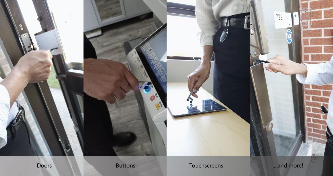 All the ways you can use TOUCH-AID. Doors, buttons, touchscreens, and more!
